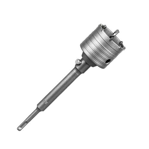 SALI Bohrkrone 70mm SDS Plus M22 Gewinde SDS Plus Adapter 220mm Wandlochsägebohrer Lochsägen-Set mit für Hartmetall-Zentrierbohrer für Mauerwerk Natursteine Sandsteine Kunststeine Beton Marmor Fliese von SALI
