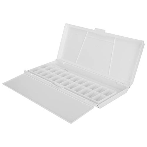 Malpalettenbox, 24 tiefe, geneigte Vertiefungen, Aquarellpalettenbox, Farbaufbewahrungspalettenbox mit Deckel für Aquarell-, Gouache-, Acryl- und Ölfarben Malpalettenbox, 24 tiefe, geneigte Vertiefungen, Aquarellpalettenbox, Farbaufbewahrungspalettenbox mit Deckel für Aquarell-, Gouache-, Acryl- und Ölfarben von SALUTUYA