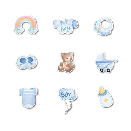 18 Stück Cupcake Dekorative Toppers, Blaue Baby Shower Tortendekoration, Party Tortendekoration, Mit 15g Konfetti, Für Baby Shower, Gender Reveal Party 18 Stück Cupcake Dekorative Toppers, Blaue Baby Shower Tortendekoration, Party Tortendekoration, Mit 15g Konfetti, Für Baby Shower, Gender Reveal Party von SAMANTHAHALLLTD