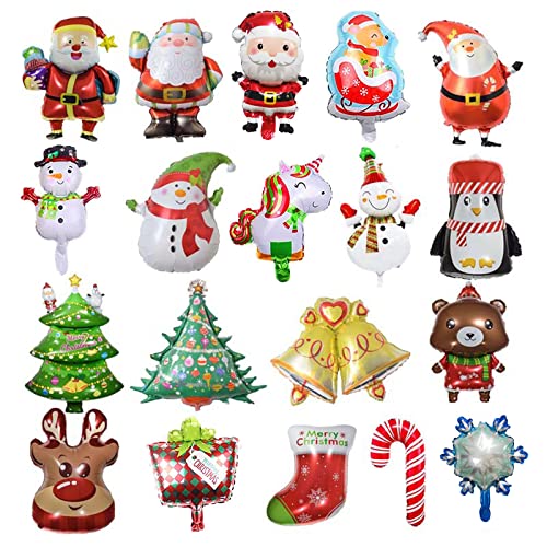 20 Stück Weihnachten Deko Luftballons, Weihnachtsmann/Schneemann/Rentier Helium Ballon Set Folienballon Halloween für Bar Home Neujahr Xmas Party Decor 20 Stück Weihnachten Deko Luftballons, Weihnachtsmann/Schneemann/Rentier Helium Ballon Set Folienballon Halloween für Bar Home Neujahr Xmas Party Decor von SAMSYOKI