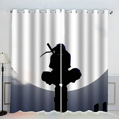 SAMUTO Vorhänge Ösen Gardinen Anime Verdunklungsvorhänge Wohnzimmer Schlafzimmer Kinderzimmer Mädchen Jungen Samurai Vorhänge Blickdicht 140 x 160 cm (BxH) von SAMUTO