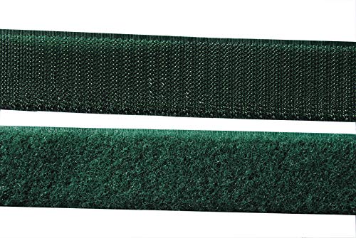 Klettband dunkelgrün 30 mm breit 1 Meter Klettverschluss Hakenband und 1 Meter Flauschband von SAN