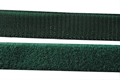 Klettband dunkelgrün 38 mm breit 1 Meter Klettverschluss Hakenband und 1 Meter Flauschband von SAN