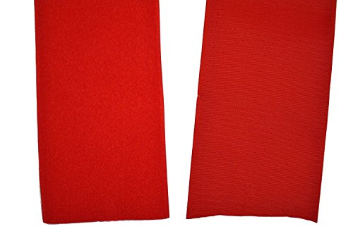 SAN Klettband rot 30 mm breit je 1 Meter Klettverschluss Hakenband und Flauschband von SAN