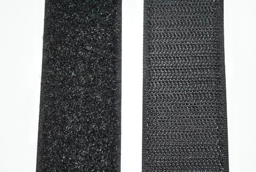 SAN Klettband schwarz 38 mm breit je 1 Meter Klettverschluss Hakenband + Flauschband von SAN