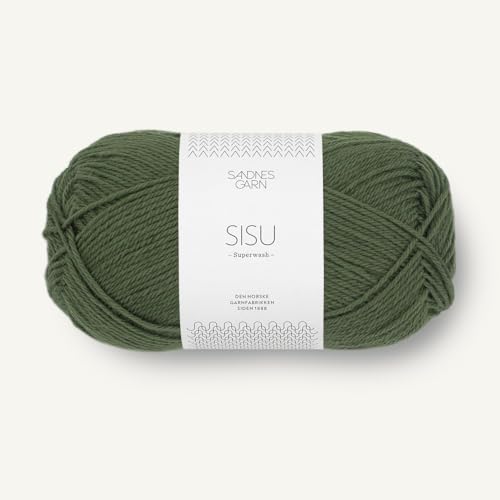 SANDNES GARN Sisu - Farbe: Mosegrønn (9573) - 50 g/ca. 175 m Wolle von Sandnes Garn