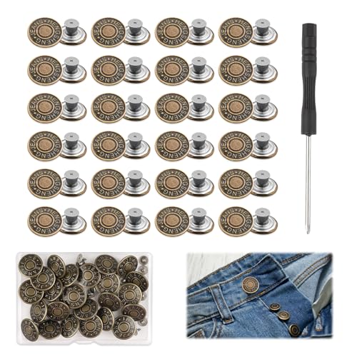 SANGFUN 24 Stück Jeans Knöpfe Ohne NäHen, Hosenknopf, Jeans Knopf, Hosenknopf Zum Enger Machen, Knöpfe Hosen Enger Machen, Passen Sie die Taille GrößE, Die Taille der Magischen Waffe SANGFUN 24 Stück Jeans Knöpfe Ohne NäHen, Hosenknopf, Jeans Knopf, Hosenknopf Zum Enger Machen, Knöpfe Hosen Enger Machen, Passen Sie die Taille GrößE, Die Taille der Magischen Waffe von SANGFUN