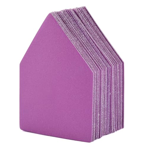 Schleifpapier mit 320er-Körnung, 50 Stück, 90 mm x 65 mm, Dreieck-Schleifblätter, passend für Milwaukee M12-Kraftstoffschleifer, Haken- und Schlaufen-Detailschleifer, weißes geschmolzenes von SANJIAN