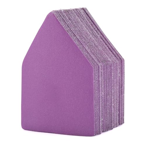 Schleifpapier mit Körnung 240, 50 Stück, 90 mm x 65 mm, Dreieck-Schleifblätter, passend für Milwaukee M12-Kraftstoffschleifer, Haken- und Schlaufen-Detailschleifer, weißes geschmolzenes von SANJIAN