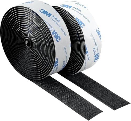 SANKA Klettband Selbstklebend Extra Stark 25mm (Schwarz) von SANKA