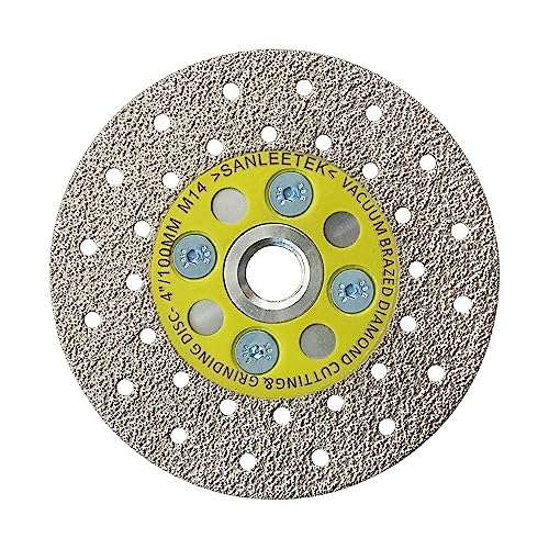 Diamant Trennscheibe 100mm Vakuumgelötet Doppelseitig Diamantscheibe für Marmor Granit Beton Porzellanfliesen M14 Gewinde SANLEETEK Diamant Trennscheibe 100mm Vakuumgelötet Doppelseitig Diamantscheibe für Marmor Granit Beton Porzellanfliesen M14 Gewinde SANLEETEK von SANLEETEK