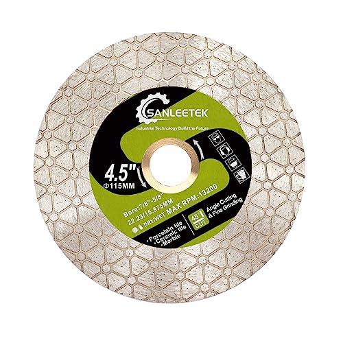 SANLEETEK Diamant Trennscheibe 115mm Dreieckiges Design - Trennschleifscheibe für Keramische Fliesen Porzellan Marmor Kunststein Quarz SANLEETEK Diamant Trennscheibe 115mm Dreieckiges Design - Trennschleifscheibe für Keramische Fliesen Porzellan Marmor Kunststein Quarz von SANLEETEK