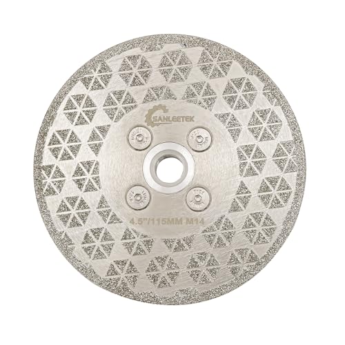 Diamant Trennscheibe 115mm Galvanische Sägeblätter - Doppelte Seite zum Schneiden und Schleifen von Granit Marmor Keramik Feinsteinzeug Fliesen Quarz M14 Gewinde SANLEETEK Diamant Trennscheibe 115mm Galvanische Sägeblätter - Doppelte Seite zum Schneiden und Schleifen von Granit Marmor Keramik Feinsteinzeug Fliesen Quarz M14 Gewinde SANLEETEK von SANLEETEK