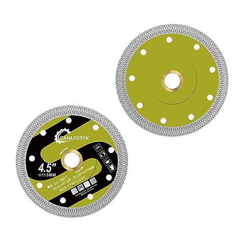 Diamant Trennscheibe für Fliesen 115mm - 2 Stücke X Masche Diamantscheibe für Keramische Fliesen Porzellan Marmor Kunststein für Kreissäge SANLEETEK Diamant Trennscheibe für Fliesen 115mm - 2 Stücke X Masche Diamantscheibe für Keramische Fliesen Porzellan Marmor Kunststein für Kreissäge SANLEETEK von SANLEETEK
