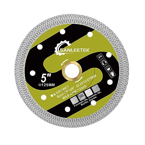 Diamant Trennscheibe für Fliesen 125mm - X Masche Diamantscheibe für Keramische Fliesen Porzellan Marmor Kunststein für Kreissäge SANLEETEK Diamant Trennscheibe für Fliesen 125mm - X Masche Diamantscheibe für Keramische Fliesen Porzellan Marmor Kunststein für Kreissäge SANLEETEK von SANLEETEK