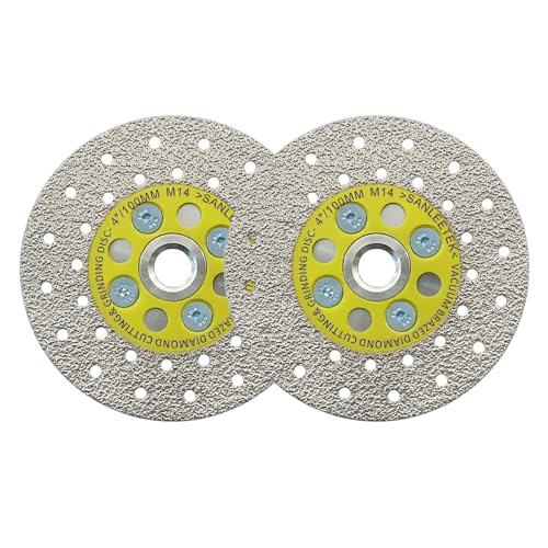 Diamantscheibe, 100 mm, doppelseitig, Schneiden und Schleifen, Sägeblätter, Vakuumgelötet, für Marmor, Granit, Beton, Porzellan, Fliesen, M14, Gewinde SANLEETEK Diamantscheibe, 100 mm, doppelseitig, Schneiden und Schleifen, Sägeblätter, Vakuumgelötet, für Marmor, Granit, Beton, Porzellan, Fliesen, M14, Gewinde SANLEETEK von SANLEETEK