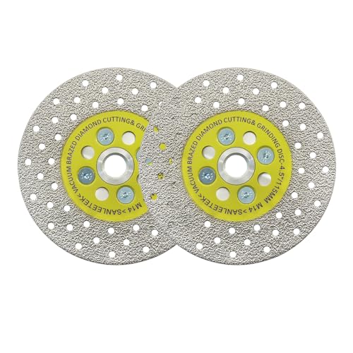 Diamantscheibe, 115 mm, doppelseitig, Schneiden und Schleifen, Sägeblätter, Vakuumgelötet, für Marmor, Granit, Beton, Porzellan, Fliesen, M14, Gewinde SANLEETEK Diamantscheibe, 115 mm, doppelseitig, Schneiden und Schleifen, Sägeblätter, Vakuumgelötet, für Marmor, Granit, Beton, Porzellan, Fliesen, M14, Gewinde SANLEETEK von SANLEETEK