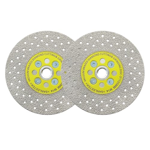Diamantscheibe, 125 mm, doppelseitig, Schneiden und Schleifen, Sägeblätter, Vakuumgelötet, für Marmor, Granit, Beton, Porzellan, Fliesen, M14, Gewinde SANLEETEK Diamantscheibe, 125 mm, doppelseitig, Schneiden und Schleifen, Sägeblätter, Vakuumgelötet, für Marmor, Granit, Beton, Porzellan, Fliesen, M14, Gewinde SANLEETEK von SANLEETEK