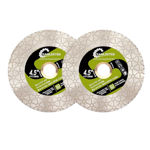 SANLEETEK Diamant Trennscheibe 115mm 2 Stücke Dreieckiges Design - Trennschleifscheibe für Keramische Fliesen Porzellan Marmor Kunststein Quarz SANLEETEK Diamant Trennscheibe 115mm 2 Stücke Dreieckiges Design - Trennschleifscheibe für Keramische Fliesen Porzellan Marmor Kunststein Quarz von SANLEETEK