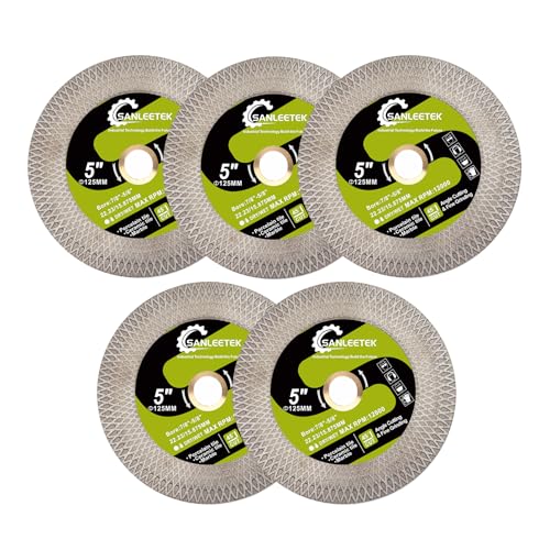SANLEETEK Diamant Trennscheibe 125mm 5 Stücke Doppelseitige X Mesh Trennschleifscheibe für Porzellan Keramik Fliesen Marmor Kunststein SANLEETEK Diamant Trennscheibe 125mm 5 Stücke Doppelseitige X Mesh Trennschleifscheibe für Porzellan Keramik Fliesen Marmor Kunststein von SANLEETEK