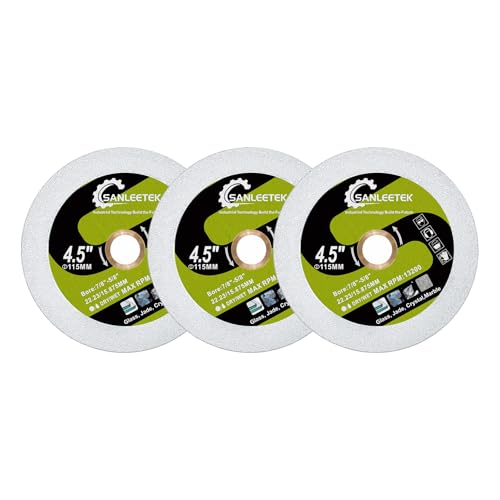 SANLEETEK Diamant Trennscheibe für Glas - 3 Stücke 115mm Diamant Sägeblatt Schneiden und Schleifen für Glas Jade Kristall Weinflasche Fliesen Marmor SANLEETEK Diamant Trennscheibe für Glas - 3 Stücke 115mm Diamant Sägeblatt Schneiden und Schleifen für Glas Jade Kristall Weinflasche Fliesen Marmor von SANLEETEK