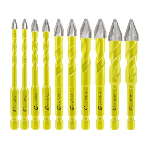 SANLEETEK Exzenterbohrer mit Schräger Kopf - Fliesenbohrer Set für Holz Kunststoff Mauerwerk Keramische Fliesen Beton 10 Stücke 5mm*2+6mm*2+8mm*2+10mm*2+12mm*2, Schnellwechsel Sechskant Schaft SANLEETEK Exzenterbohrer mit Schräger Kopf - Fliesenbohrer Set für Holz Kunststoff Mauerwerk Keramische Fliesen Beton 10 Stücke 5mm*2+6mm*2+8mm*2+10mm*2+12mm*2, Schnellwechsel Sechskant Schaft von SANLEETEK