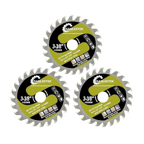 SANLEETEK Kreissägeblätt Sägeblatt TCT 85mm - 3 Stücke Trennscheibe Holz für Schneiden Holz Kunststoff Sperrholz Holzverbundstoffe SANLEETEK Kreissägeblätt Sägeblatt TCT 85mm - 3 Stücke Trennscheibe Holz für Schneiden Holz Kunststoff Sperrholz Holzverbundstoffe von SANLEETEK