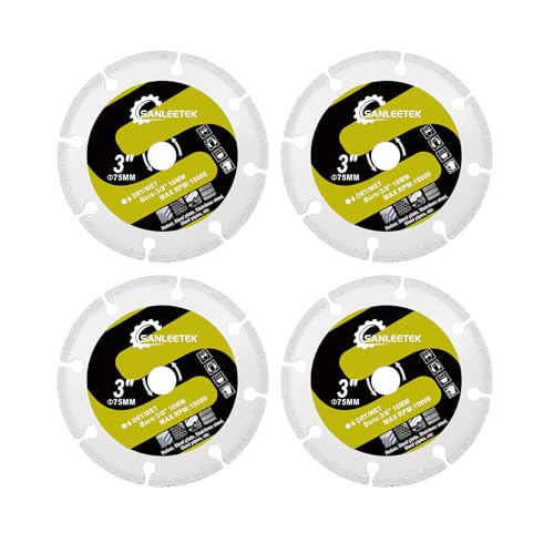 Trennscheibe für Metall 75mm 4 Stücke Diamantscheibe für Stahlrohre Bewehrungsstäbe Edelstahlplatten Winkelstahl SANLEETEK Trennscheibe für Metall 75mm 4 Stücke Diamantscheibe für Stahlrohre Bewehrungsstäbe Edelstahlplatten Winkelstahl SANLEETEK von SANLEETEK
