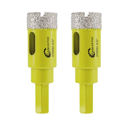 Trocken Diamant Bohrkrone 2 Stücke 20mm Fliesenbohrer mit Sechskant Schaft für Keramische Porzellanfliesen Granit Marmor Quarz Kunststein SANLEETEK Trocken Diamant Bohrkrone 2 Stücke 20mm Fliesenbohrer mit Sechskant Schaft für Keramische Porzellanfliesen Granit Marmor Quarz Kunststein SANLEETEK von SANLEETEK