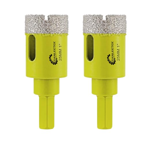 Trocken Diamant Bohrkrone 2 Stücke 25mm Fliesenbohrer mit Sechskant Schaft für Keramische Porzellanfliesen Granit Marmor Quarz Kunststein SANLEETEK Trocken Diamant Bohrkrone 2 Stücke 25mm Fliesenbohrer mit Sechskant Schaft für Keramische Porzellanfliesen Granit Marmor Quarz Kunststein SANLEETEK von SANLEETEK