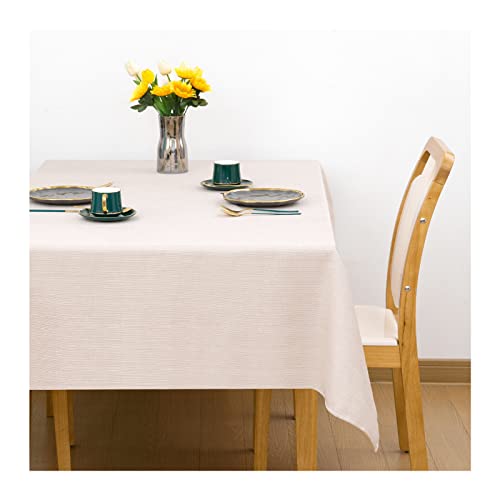 SANLEHAUSE Tischdecke Tischtuch Beige 145 X 145 cm Leinenoptik Tischdecke Lotuseffekt Wasserabweisend Tischdecke Farbe & Größe Wählbar Eckig Tischdecke Praktisch und Schön von SANLEHAUSE