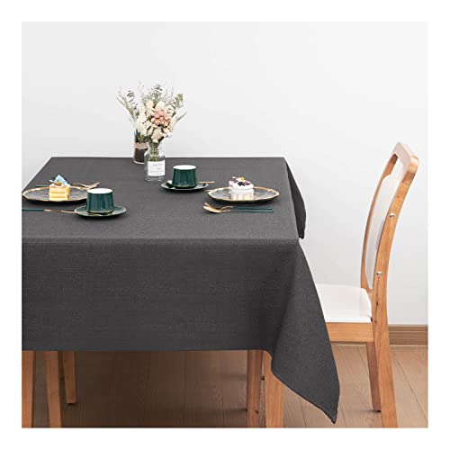 SANLEHAUSE Tischdecke Tischtuch Grau 145 X 240 cm Leinenoptik Tischdecke Lotuseffekt Wasserabweisend Tischdecke Farbe & Größe Wählbar Eckig Tischdecke Praktisch und Schön von SANLEHAUSE