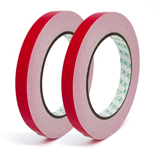 SANLI TAPE 2 Rollen Doppelseitiges Klebeband Mehrzweck Schaumstoff Montageklebeband extra starker, Schaumklebeband Geeignet für Schilder, Fotorahmen, Autozubehör, raue Untergründe von SANLI TAPE