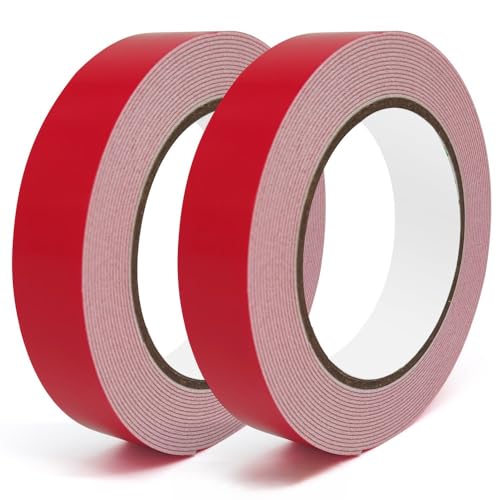 SANLI TAPE 2 Rollen Doppelseitiges Klebeband extra starker Mehrzweck Schaumstoff Montageklebeband, Schaumklebeband Geeignet für Schilder, Fotorahmen, Autozubehör, raue Untergründe von SANLI TAPE