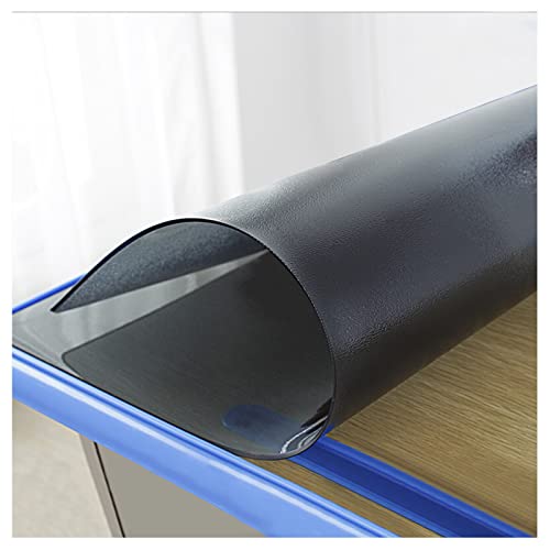 Tischdecke Transparent PVC-Tischschutz, Tischschutzfolie Wasserdicht,ölbeständig Schutztischdecke, füR Esstisch Und Schreibtisch, Matte Texture Black (Größe:30x95cm/11.8x37.4in,Dicke:2mm) von SANNAS