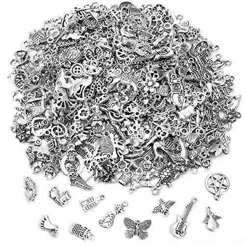 SANNIX 350 Stück tibetische Silber-Charms Großhandel Großhandel Bulk Schmuckherstellung Anhänger für DIY Halsketten, Armbänder, Ohrringe, Bastelbedarf von SANNIX