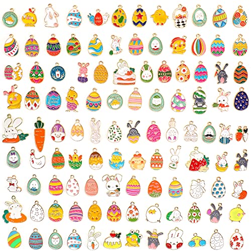 SANNIX 110 Stück Ostern Charms Anhänger, Osteranhänger, Osterschmuck-Anhänger für Gold Emaille Charms DIY Schmuckherstellung Charms Anhänger für Armband Halskette Ohrring Bastelbedarf SANNIX 110 Stück Ostern Charms Anhänger, Osteranhänger, Osterschmuck-Anhänger für Gold Emaille Charms DIY Schmuckherstellung Charms Anhänger für Armband Halskette Ohrring Bastelbedarf von SANNIX