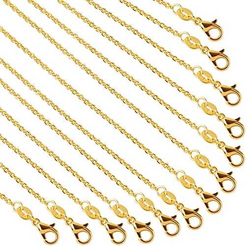 SANNIX 50 Stück vergoldete Halsketten Kabelketten für Schmuckherstellungsbedarf, 50 cm, 51-7-1 von SANNIX