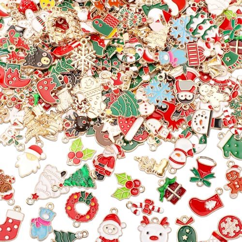 SANNIX Charms für die Schmuckherstellung, 350 Stück Weihnachten Gold Emaille Charms Schmuck Metall Charm Anhänger für DIY Armband Halskette Ohrringe Basteln SANNIX Charms für die Schmuckherstellung, 350 Stück Weihnachten Gold Emaille Charms Schmuck Metall Charm Anhänger für DIY Armband Halskette Ohrringe Basteln von SANNIX