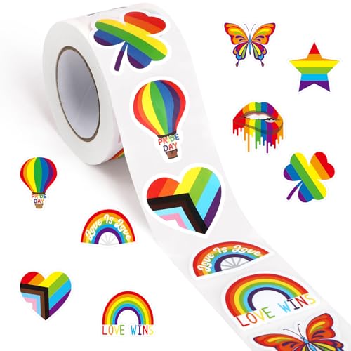 SANNIX Pride Stickers, 500 Stück LGBTQ Sticker Pride Regenbogen Aufkleber Gay Regenbogen Sticker für Pride Deko SANNIX Pride Stickers, 500 Stück LGBTQ Sticker Pride Regenbogen Aufkleber Gay Regenbogen Sticker für Pride Deko von SANNIX