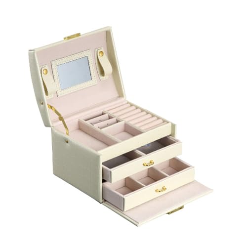 SANON Schmuckkästchen 3 Ebenen mit Schubladen, Schmuckschatulle Mädchen, Schmuck Organizer Ohrringe, Schmuckkasten für Halsketten, Armbanduhren, Ringe, Armbänder, Ohrringe SANON Schmuckkästchen 3 Ebenen mit Schubladen, Schmuckschatulle Mädchen, Schmuck Organizer Ohrringe, Schmuckkasten für Halsketten, Armbanduhren, Ringe, Armbänder, Ohrringe von SANON
