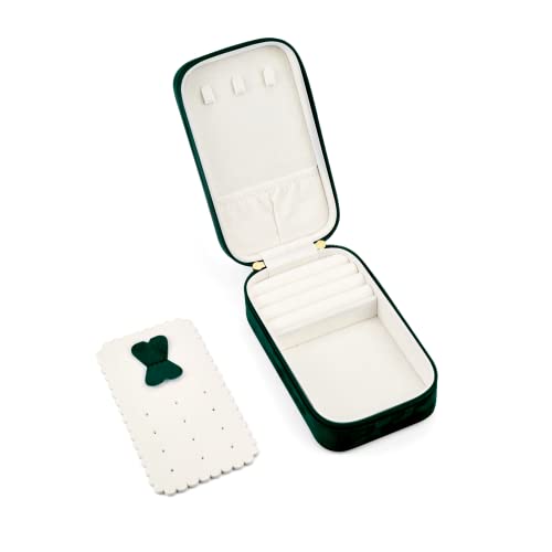 SANQIANWAN Klein Schmuckkästchen Schmuckkästchen Damen Schmuckkoffer Reise Schmuckaufbewahrung Schmuckbox Damen Schmuckschatulle für Ringe,Ohrringe,Halskette,Armbanduhr (Grün, groß) von SANQIANWAN