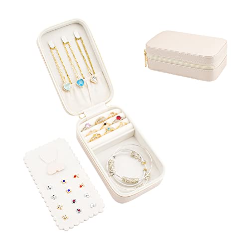 SANQIANWAN Luxuriöse Schmuckschatulle aus PU-Leder für Damen, tragbares Reise-Etui, Organizer für Ringe, Ohrringe, Halsketten, Geschenk für Hochzeit, Brautjungfern, Frauen, Ehefrau, Tochter (perlweiß) SANQIANWAN Luxuriöse Schmuckschatulle aus PU-Leder für Damen, tragbares Reise-Etui, Organizer für Ringe, Ohrringe, Halsketten, Geschenk für Hochzeit, Brautjungfern, Frauen, Ehefrau, Tochter (perlweiß) von SANQIANWAN