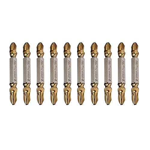 PH2 Schraubendreher-Bits, doppelseitig, elektrische Bohrer, Stahlenden, 65 mm, 10 Stück von SANRLO