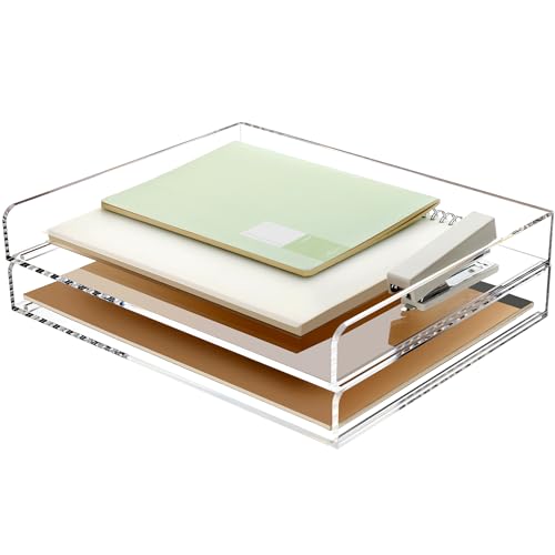 2 Stück,stapelbare Papier-Briefablage, A4-Aktenablage, Schreibtisch-Organizer, Acryl-Schreibtisch-Organizer und Zubehör-Sortierfach, transparenter Arbeitsplatz, Organizer, 31.5x22.5x8.8 cm 2 Stück,stapelbare Papier-Briefablage, A4-Aktenablage, Schreibtisch-Organizer, Acryl-Schreibtisch-Organizer und Zubehör-Sortierfach, transparenter Arbeitsplatz, Organizer, 31.5x22.5x8.8 cm von SANRUI