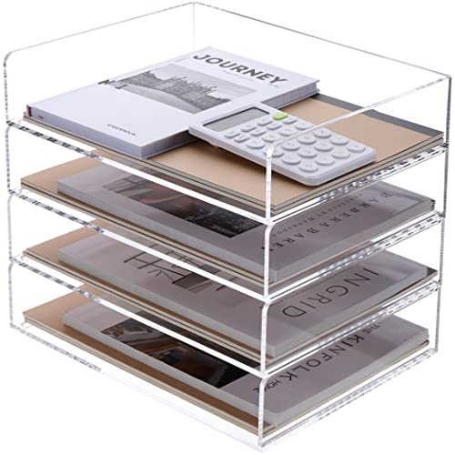 SANRUI 4-stöckiger Papier-Organizer für den Schreibtisch, stapelbare Briefablage, transparente Papierablage, Schreibtisch-A4-Aktenablage, Organizer, Papiersortierer für Büro, Zuhause oder Schule, 31,5 SANRUI 4-stöckiger Papier-Organizer für den Schreibtisch, stapelbare Briefablage, transparente Papierablage, Schreibtisch-A4-Aktenablage, Organizer, Papiersortierer für Büro, Zuhause oder Schule, 31,5 von SANRUI