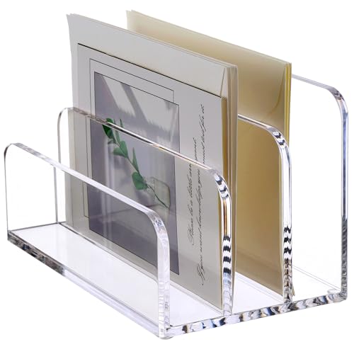 SANRUI Briefhalter mit 3 Fächern, vertikaler Briefhalter, Aktenordner, Acryl, Schreibtisch-Organizer, Bürobedarf, transparent SANRUI Briefhalter mit 3 Fächern, vertikaler Briefhalter, Aktenordner, Acryl, Schreibtisch-Organizer, Bürobedarf, transparent von SANRUI