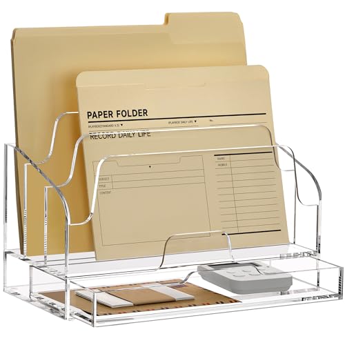 SANRUI Transparenter Schreibtisch-Organizer mit Schubladen, Acryl-Manila-Ordner, Aktenordner, Briefsortierbox, Büro-Schreibtischzubehör und Arbeitsplatz, Umschläge, Rechnungen SANRUI Transparenter Schreibtisch-Organizer mit Schubladen, Acryl-Manila-Ordner, Aktenordner, Briefsortierbox, Büro-Schreibtischzubehör und Arbeitsplatz, Umschläge, Rechnungen von SANRUI