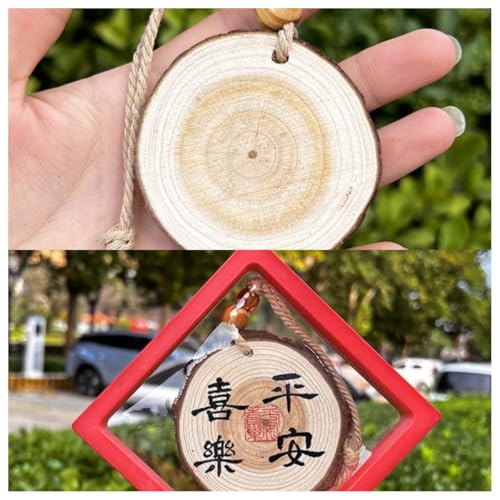 1 Stücke Baumscheiben Vorgebohrt mit Loch，Runde Holzscheibe Untersetzer，Natürliche Holzscheiben Unbehandeltes，Handwerk Kunst Malerei Weihnachts Baumstamm Deko(Size:5-6cm（2-2.4in）) von SANSWUNIU