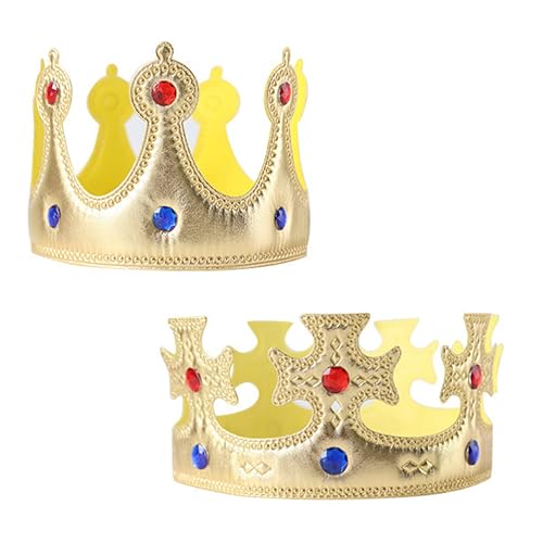 SANTUO 2 Pack Gold König Kronen - Geburtstagsfeier Nicht Verstellbare Kronen Wiederverwendbar für Geburtstagsfeiern Kindershows SANTUO 2 Pack Gold König Kronen - Geburtstagsfeier Nicht Verstellbare Kronen Wiederverwendbar für Geburtstagsfeiern Kindershows von SANTUO